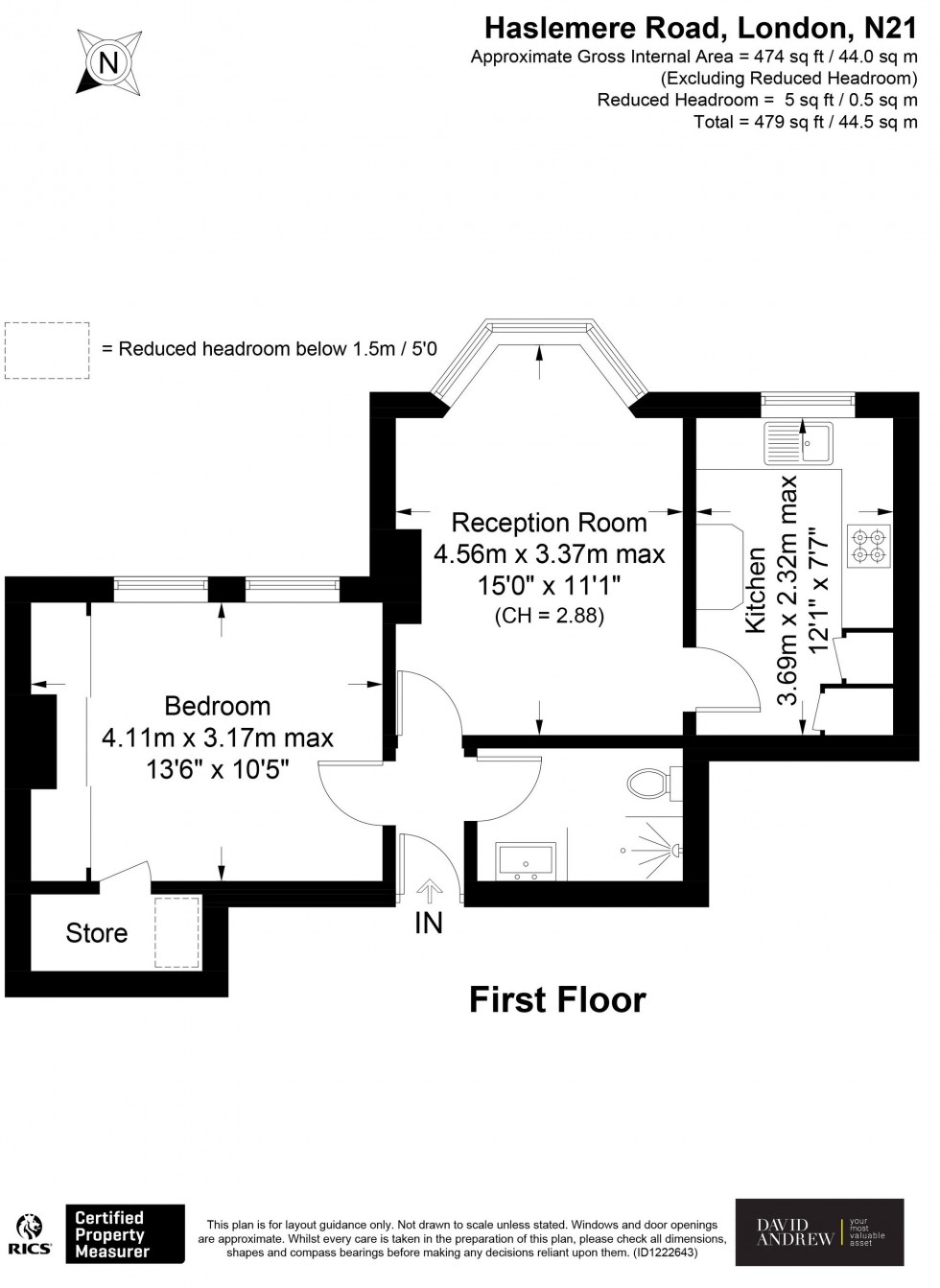 Floorplan for Haslemere Road, London, N21