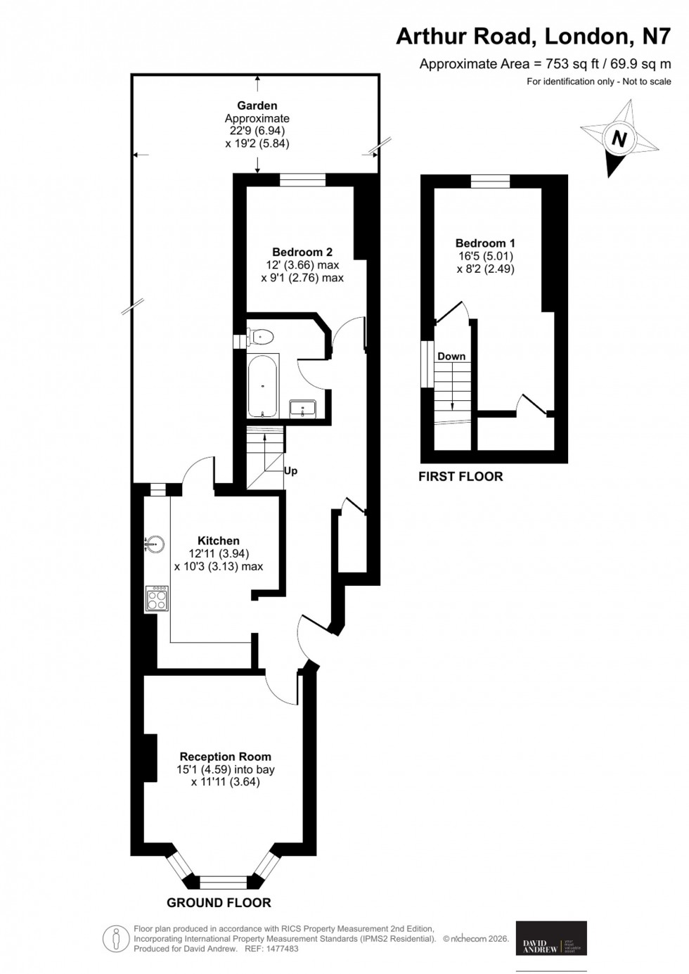 Floorplan for Arthur Road, London, N7
