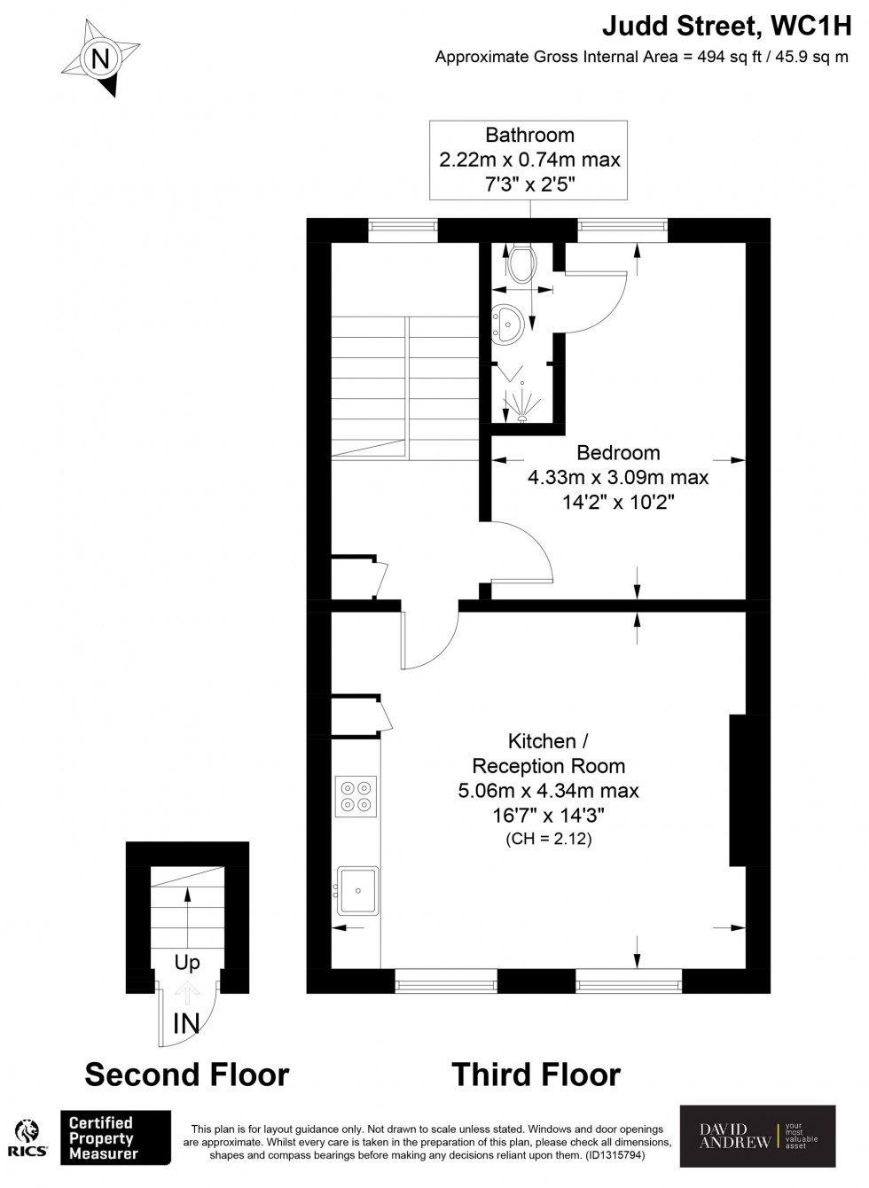 Floorplan for 97 Judd Street, London, WC1H