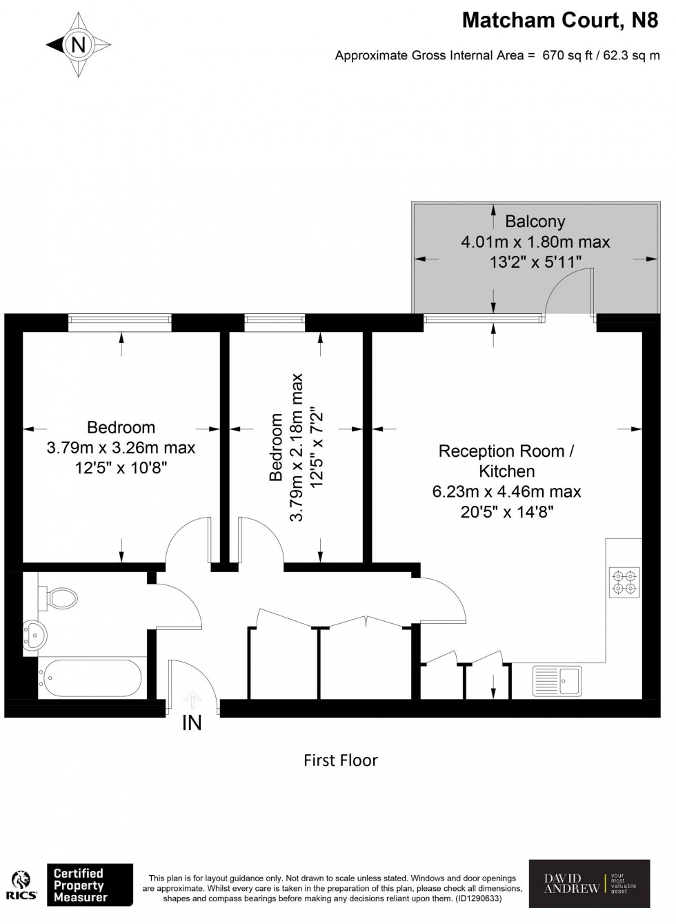 Floorplan for Miles Road, Matcham Court Miles Road, N8