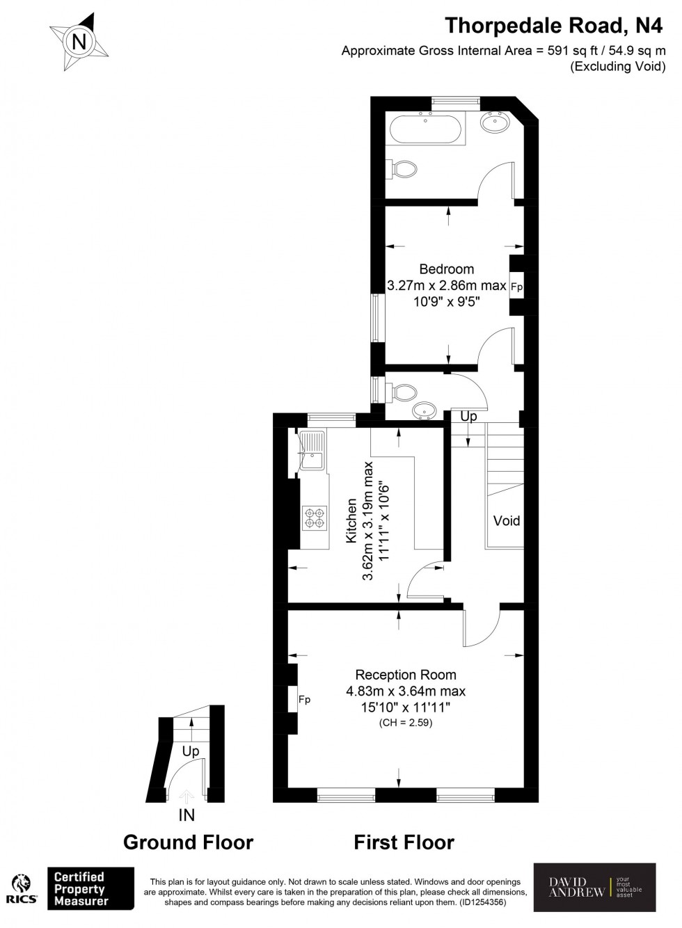 Floorplan for Thorpedale Road, London, N4