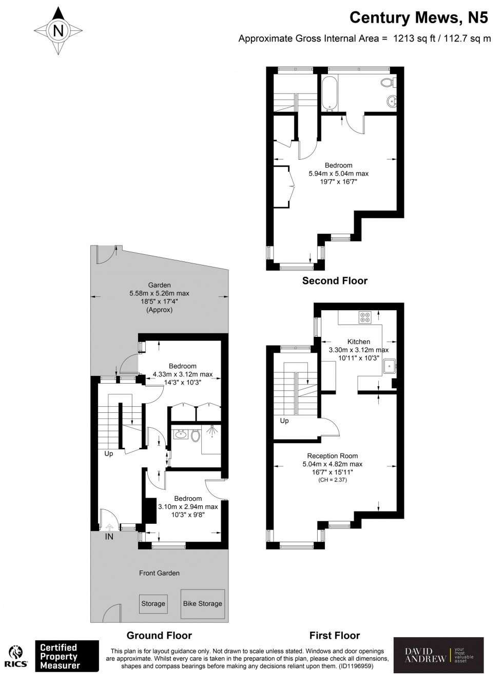 Floorplan for Century Mews, London, N5