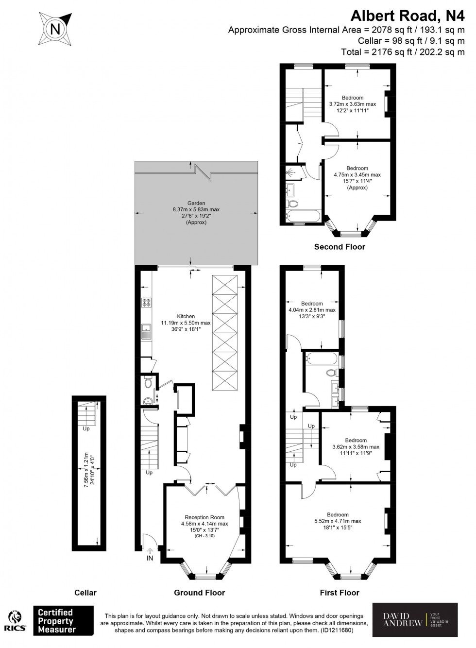 Floorplan for Albert Road, London, N4