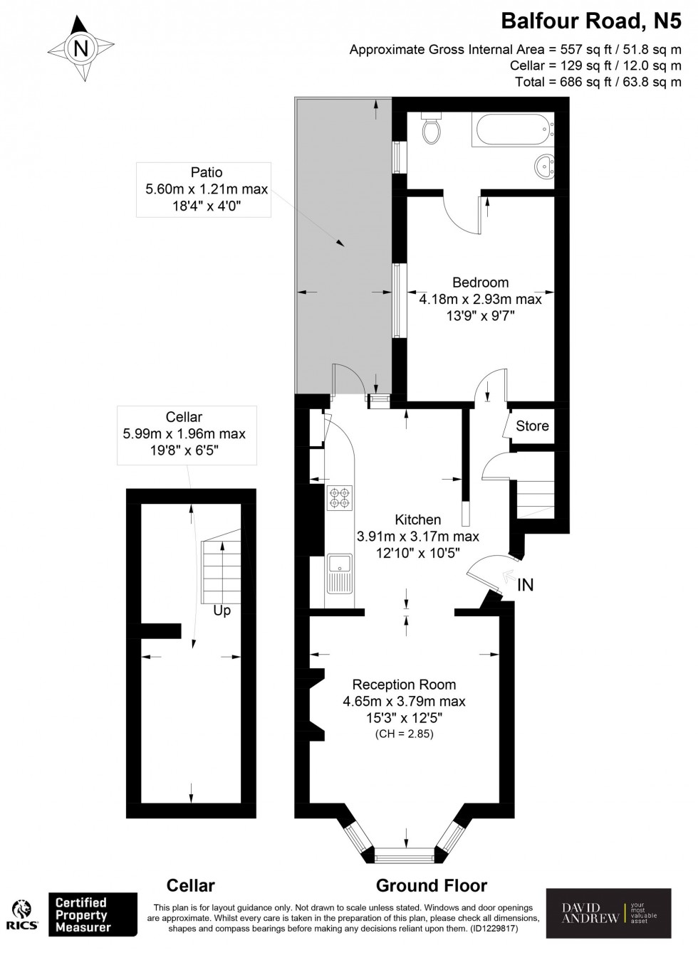 Floorplan for Balfour Road, London, N5