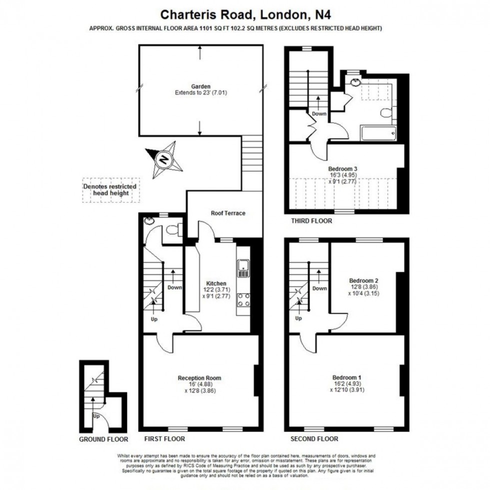 Floorplan for Charteris Road N4 3AB