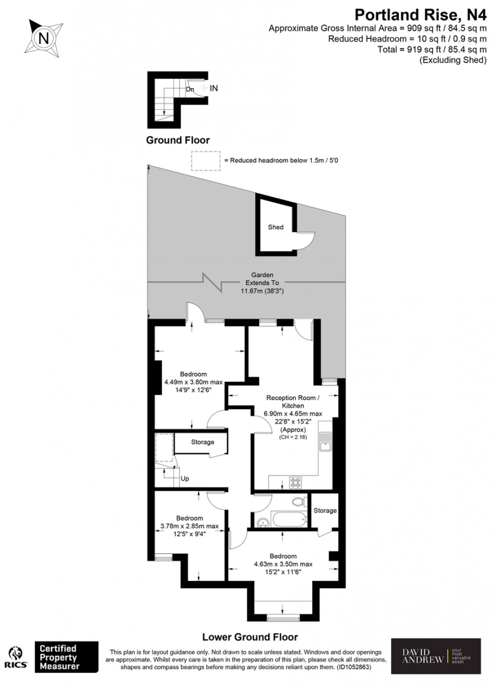 Floorplan for Portland Rise, N4 2PT