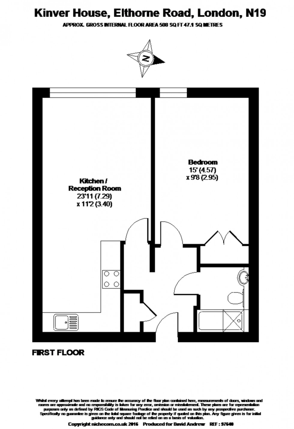 Floorplan for Kinver House, N19 4AG
