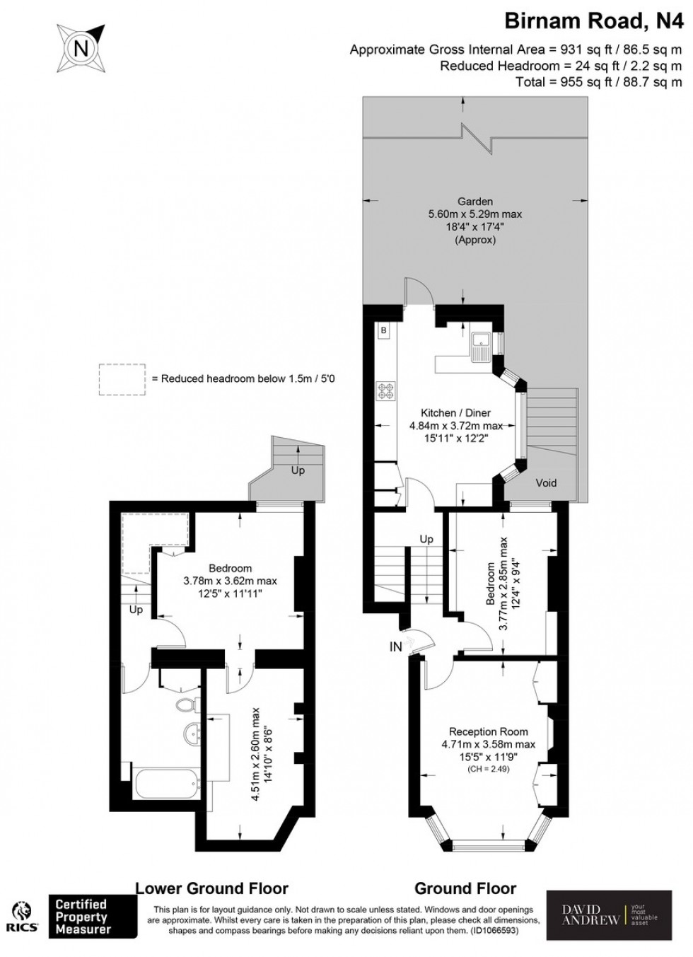Floorplan for Birnam Road, N4 3LJ