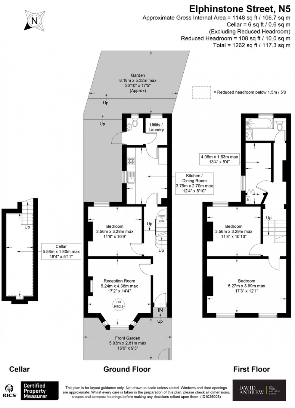Floorplan for Elphinstone Street, N5 1BS