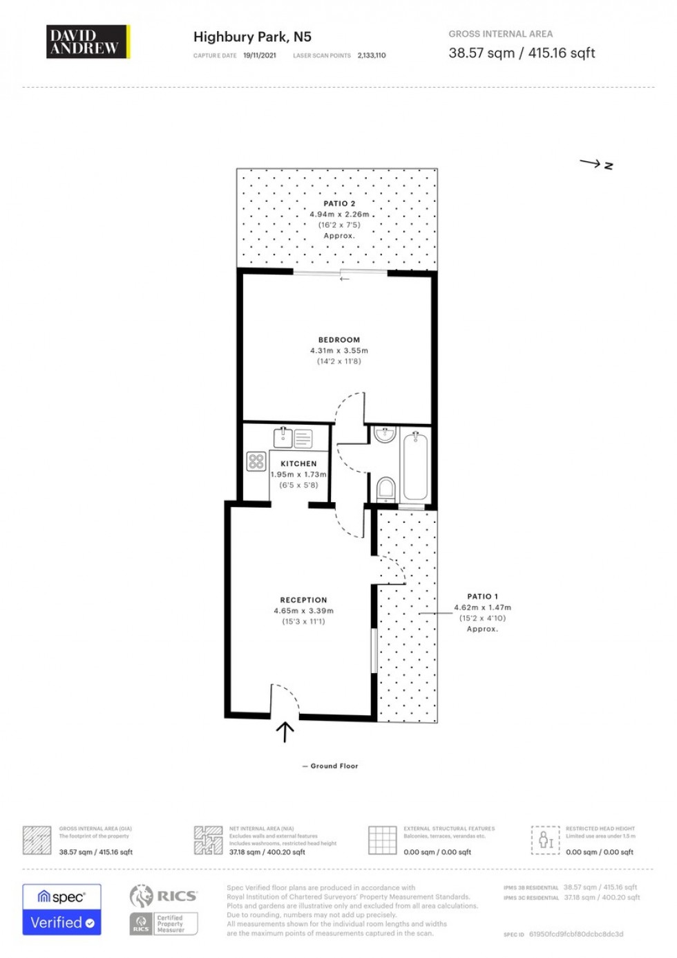 Floorplan for Highbury Park, N5 1UB