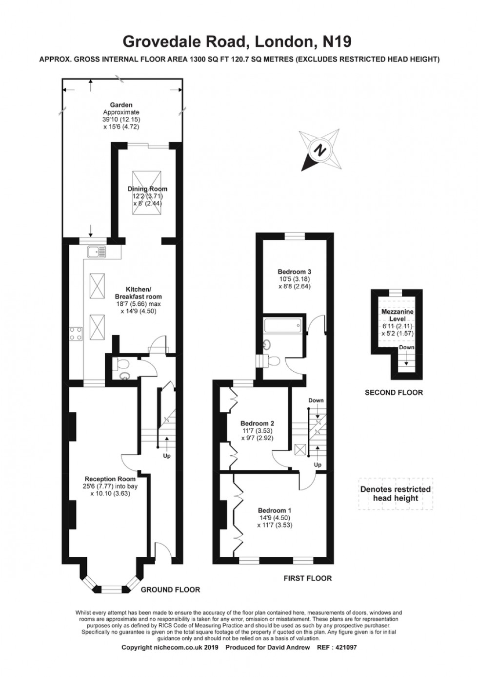 Floorplan for Grovedale Road  N19 3EQ