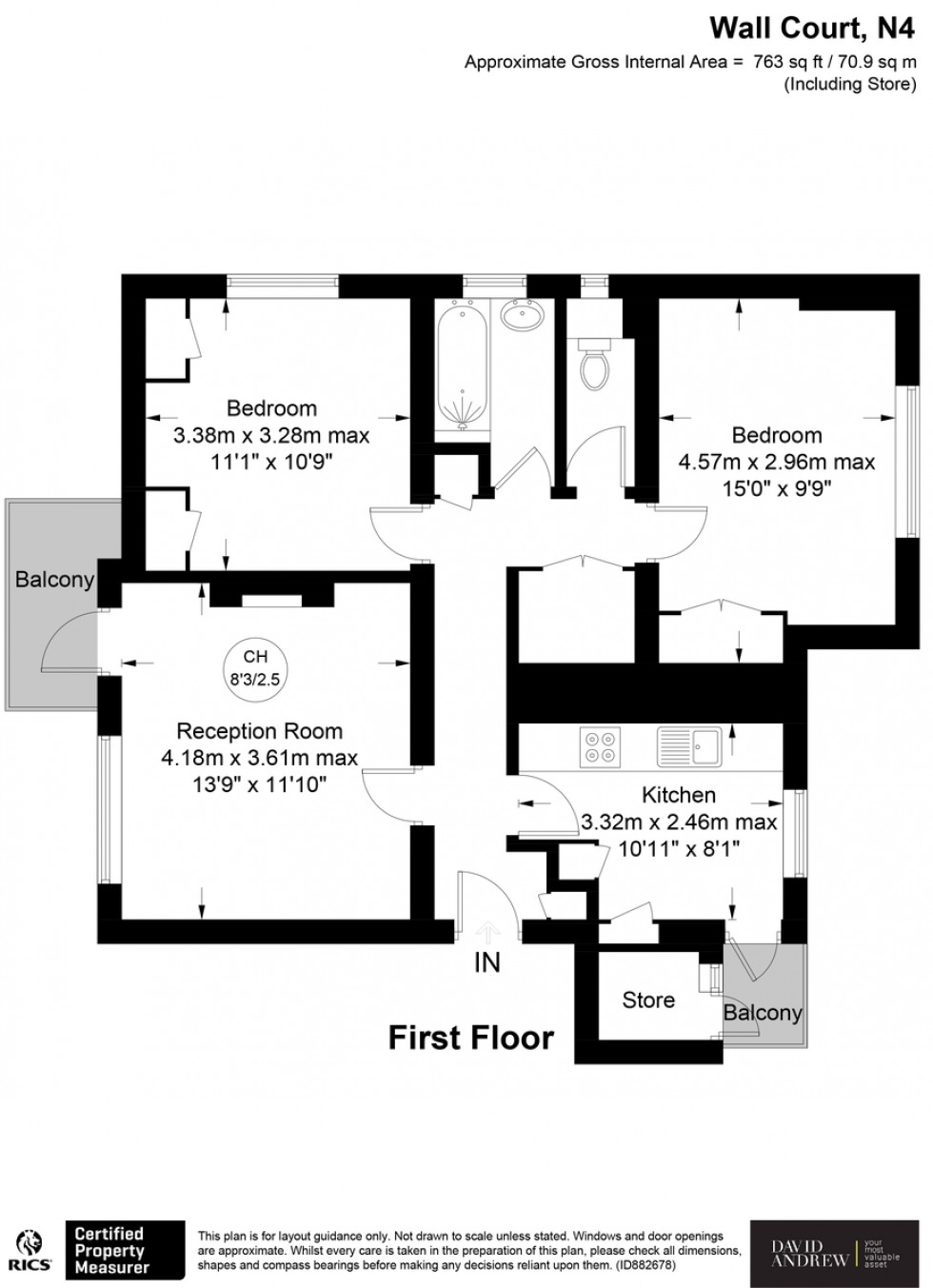 Floorplan for Wall Court, N4 3RY