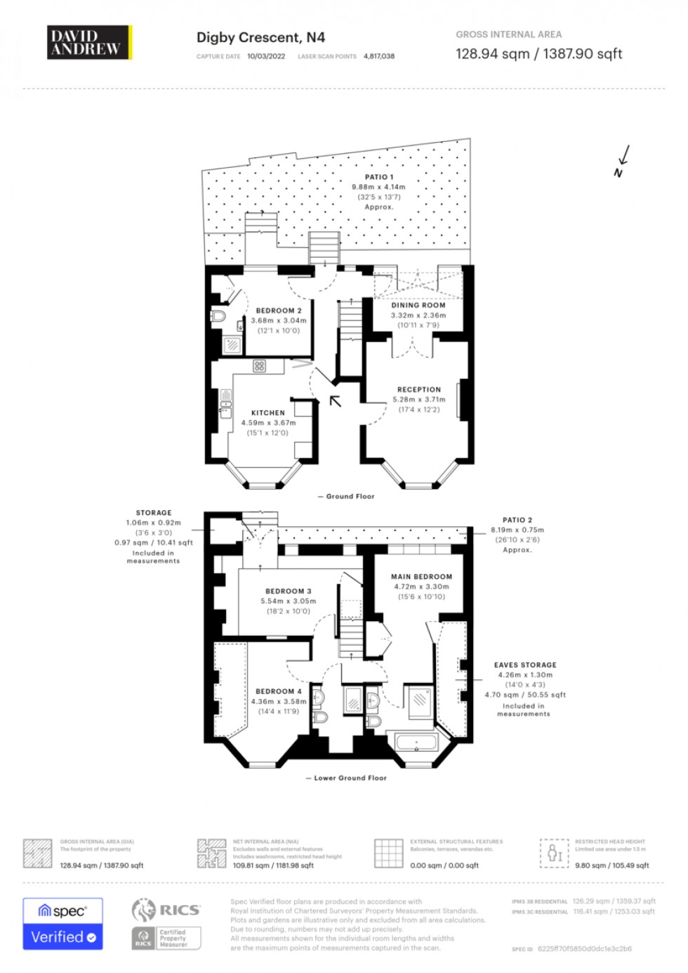 Floorplan for Digby Crescent, N4 2HS