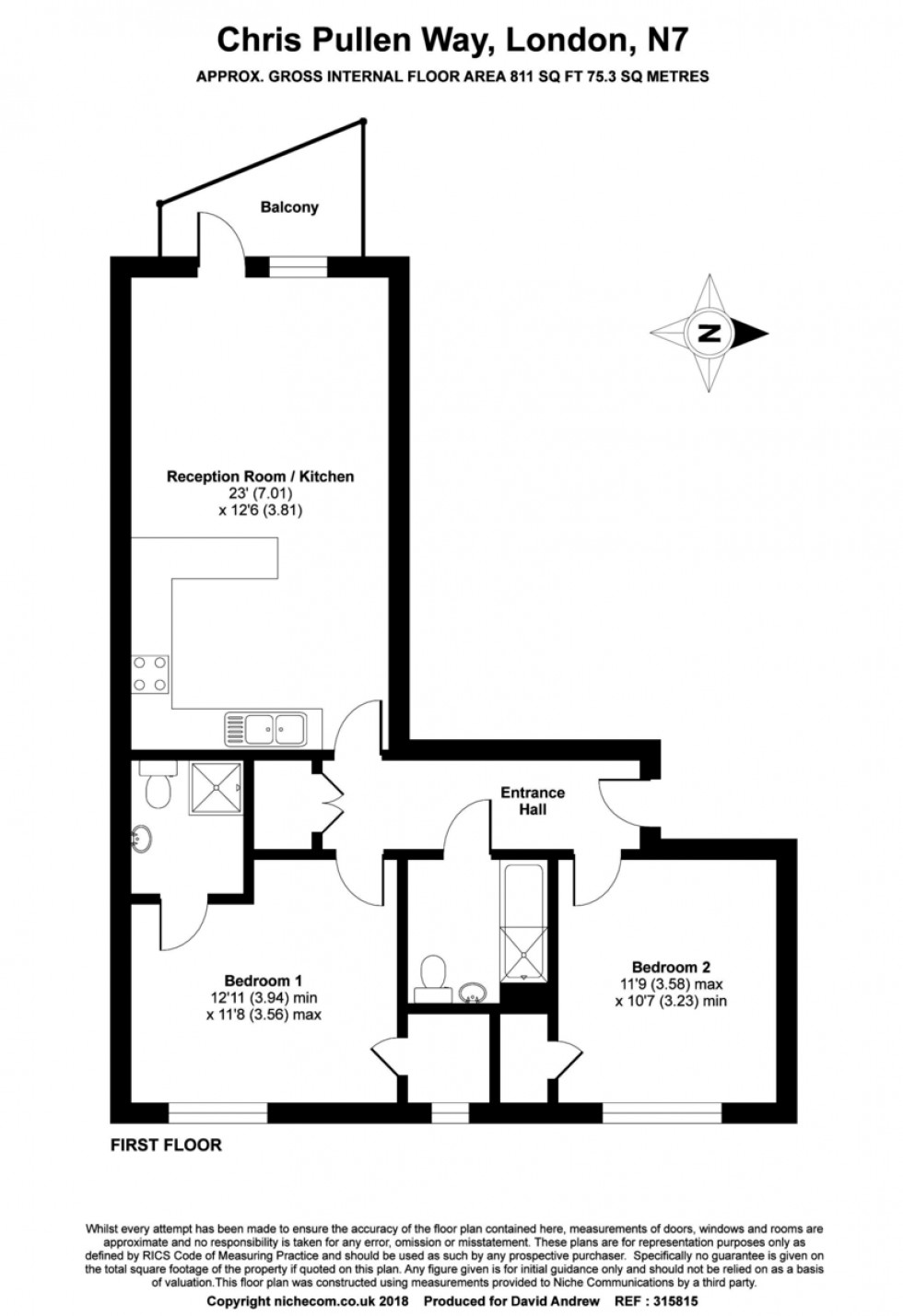 Floorplan for Chris Pullen Way, N7 9FG