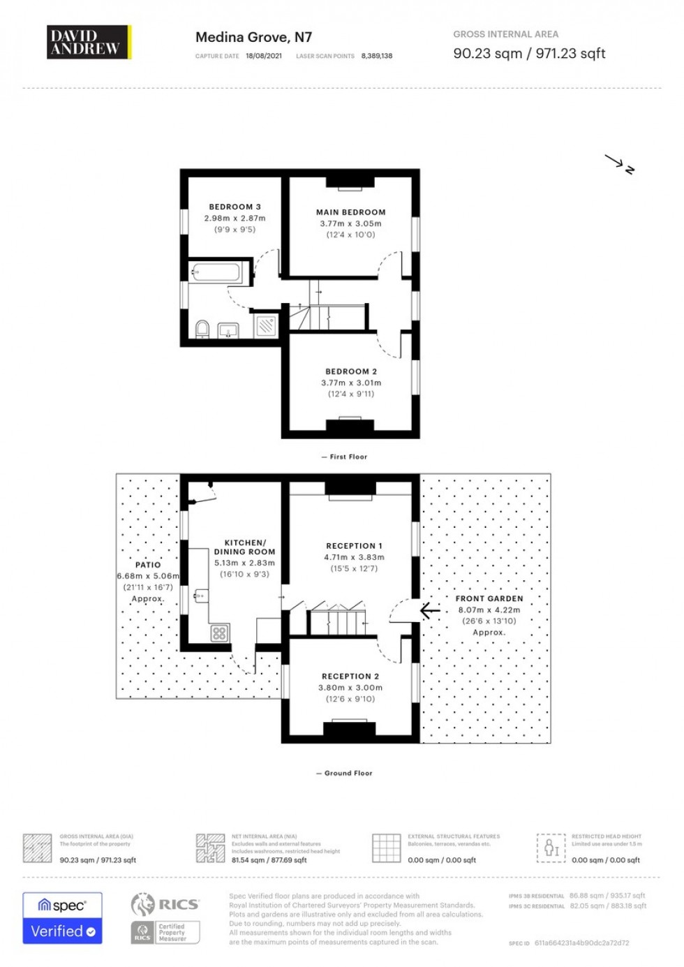 Floorplan for Medina Grove, N7 7JZ