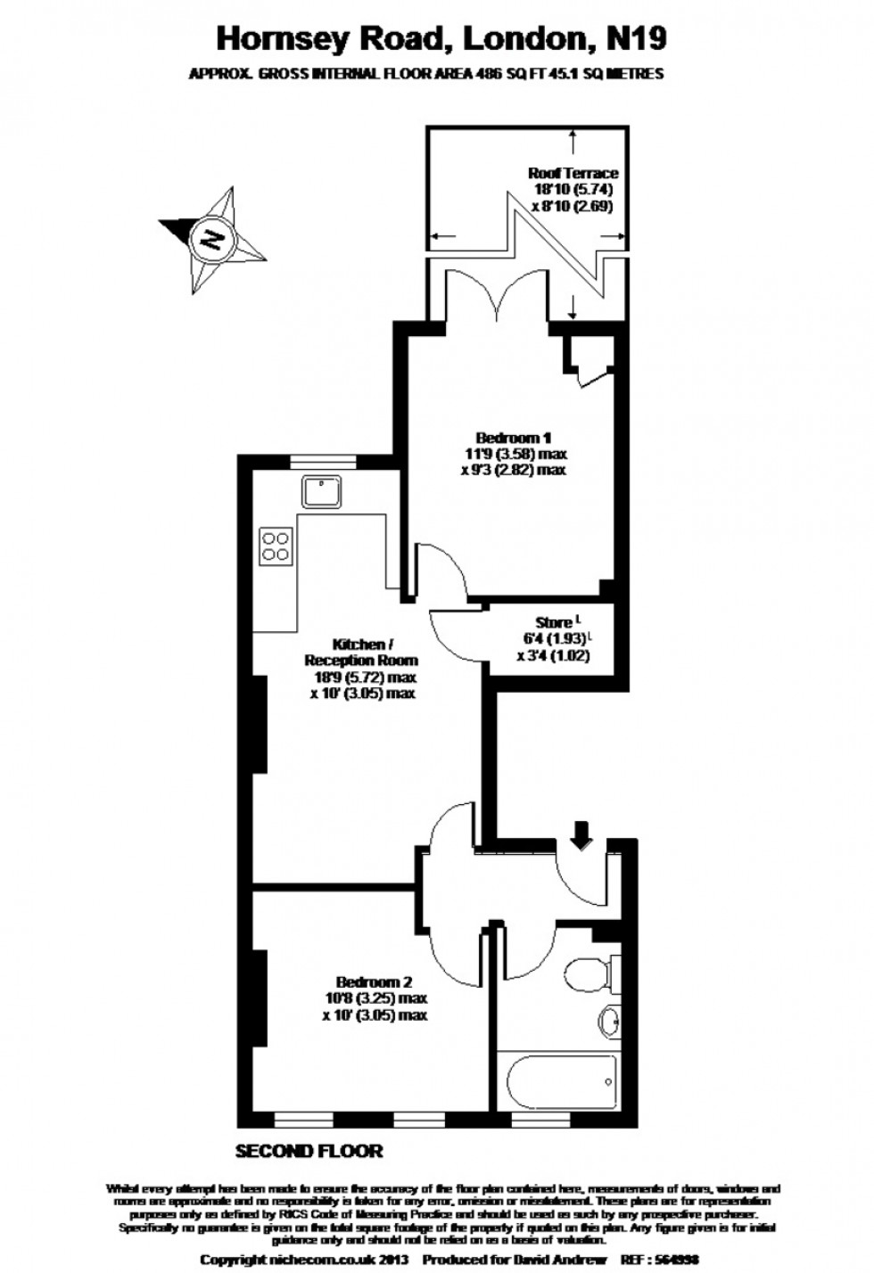 Floorplan for Hornsey Road N19 4EB