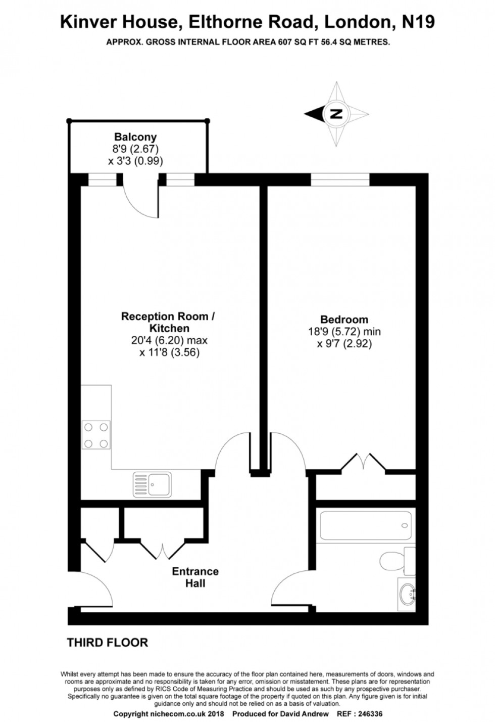 Floorplan for Kinver House, Elthorne Road, N19 4AS