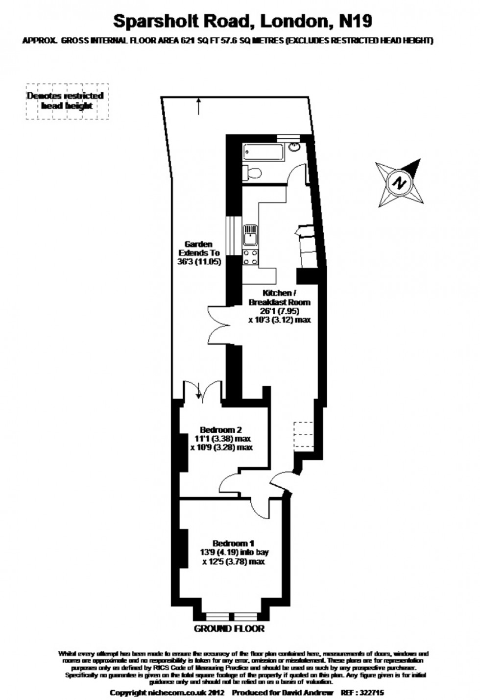 Floorplan for Sparsholt Road, N19 4EL