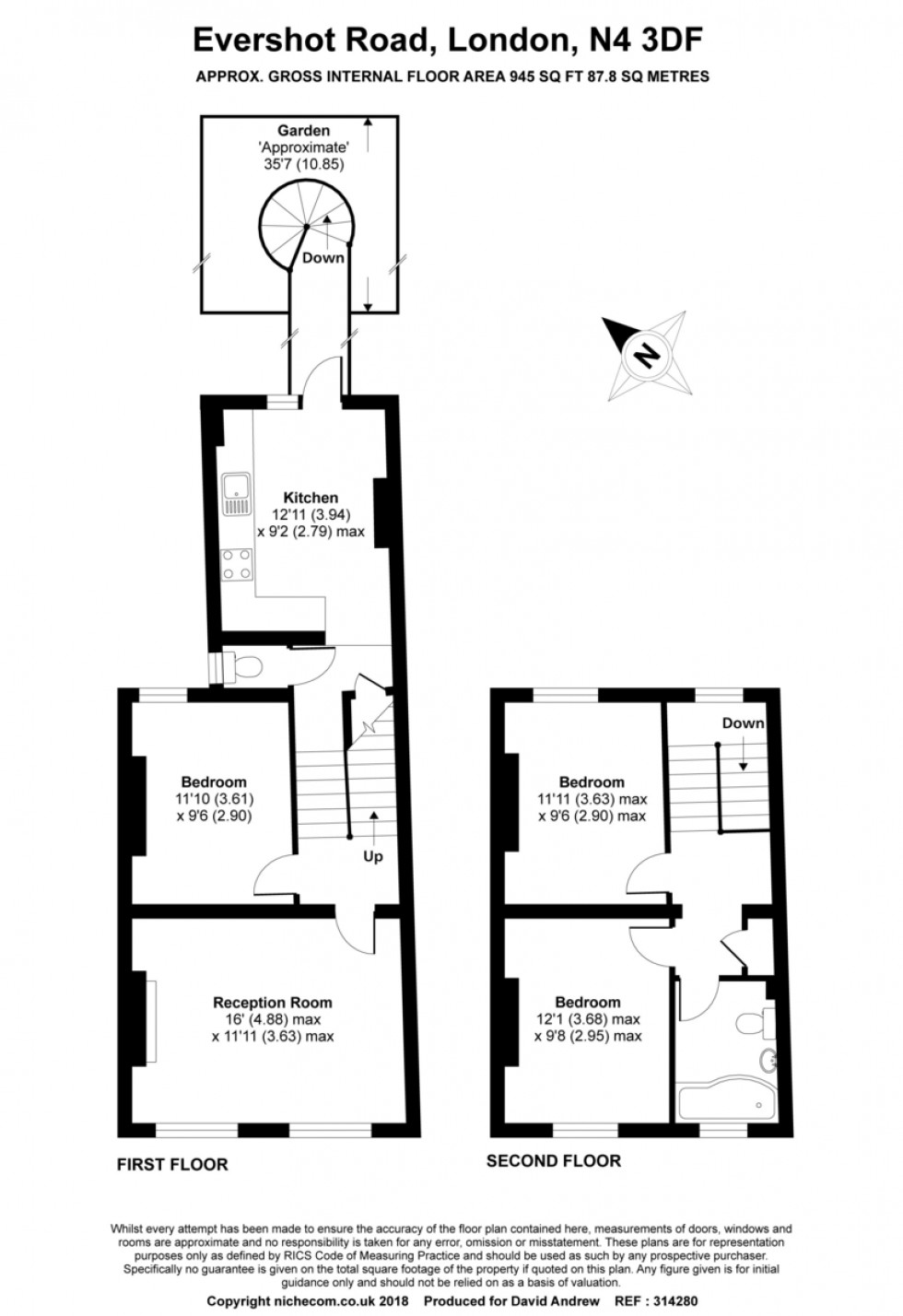 Floorplan for Evershot Road N4 3DF