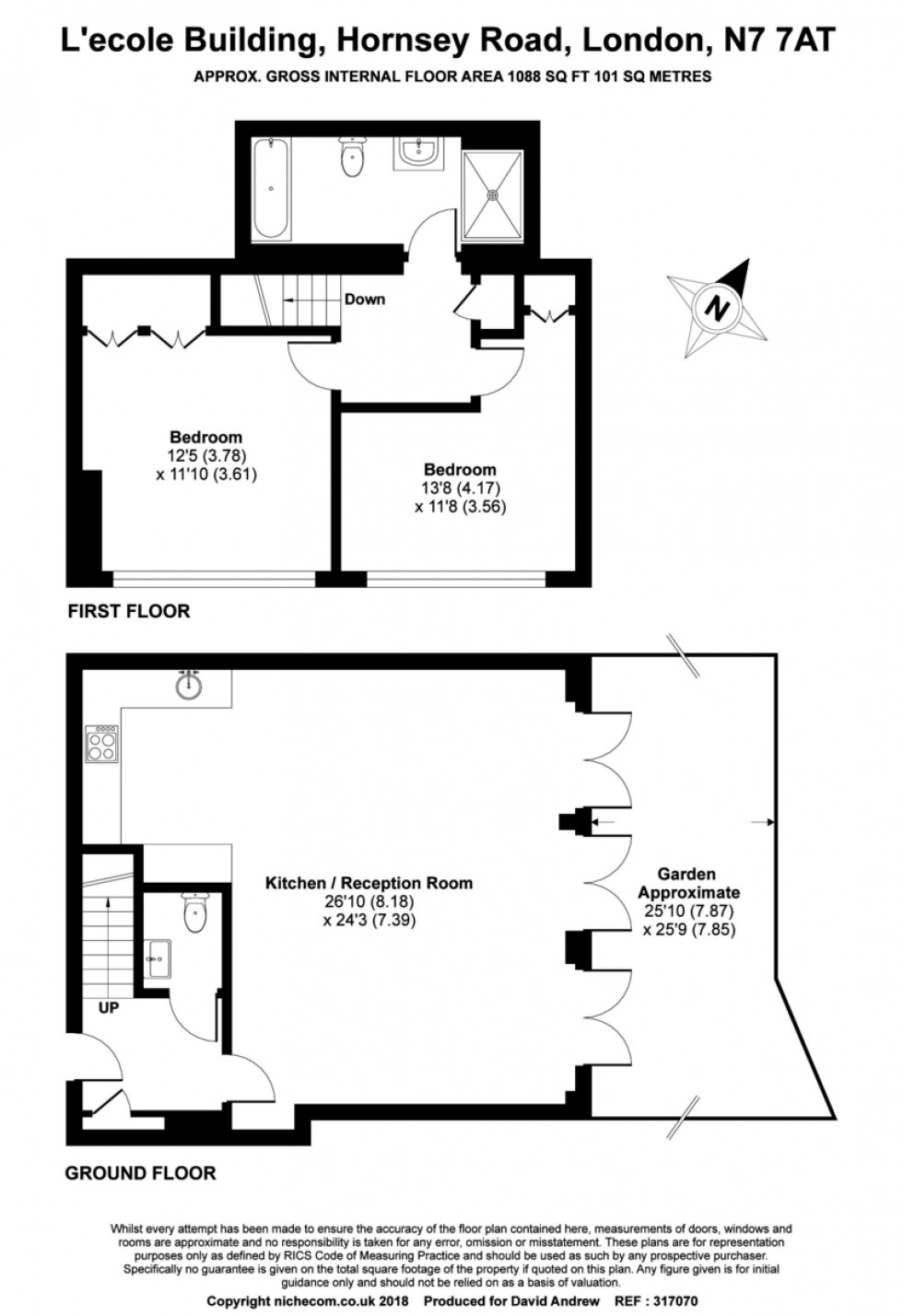 Floorplan for Hornsey Road, N7 7AT