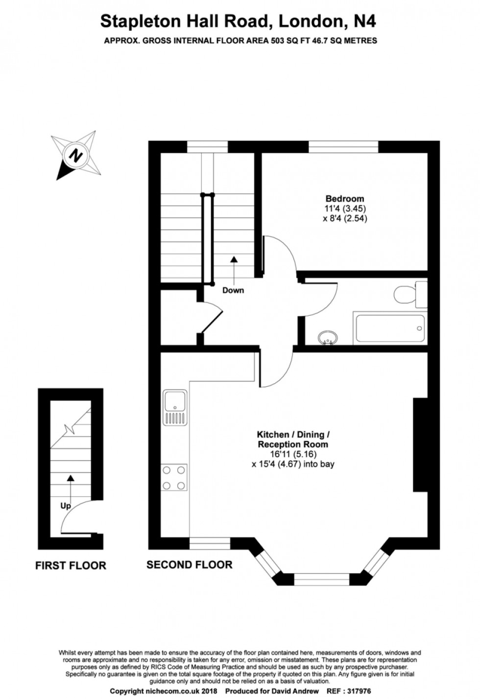 Floorplan for Stapleton Hall Road, London