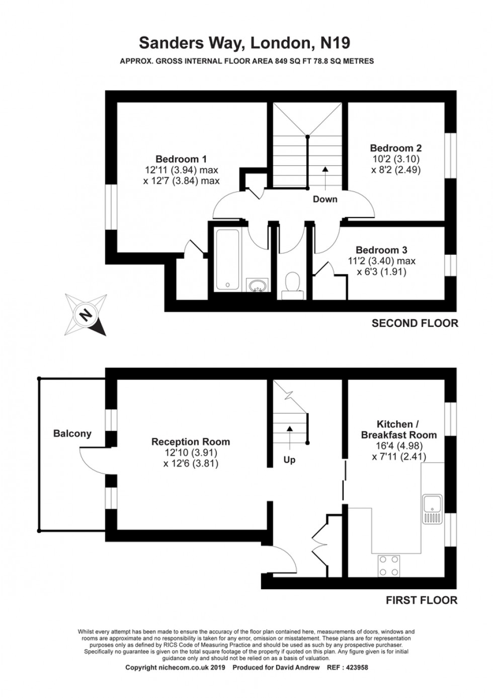 Floorplan for Sanders Way N19 3JA