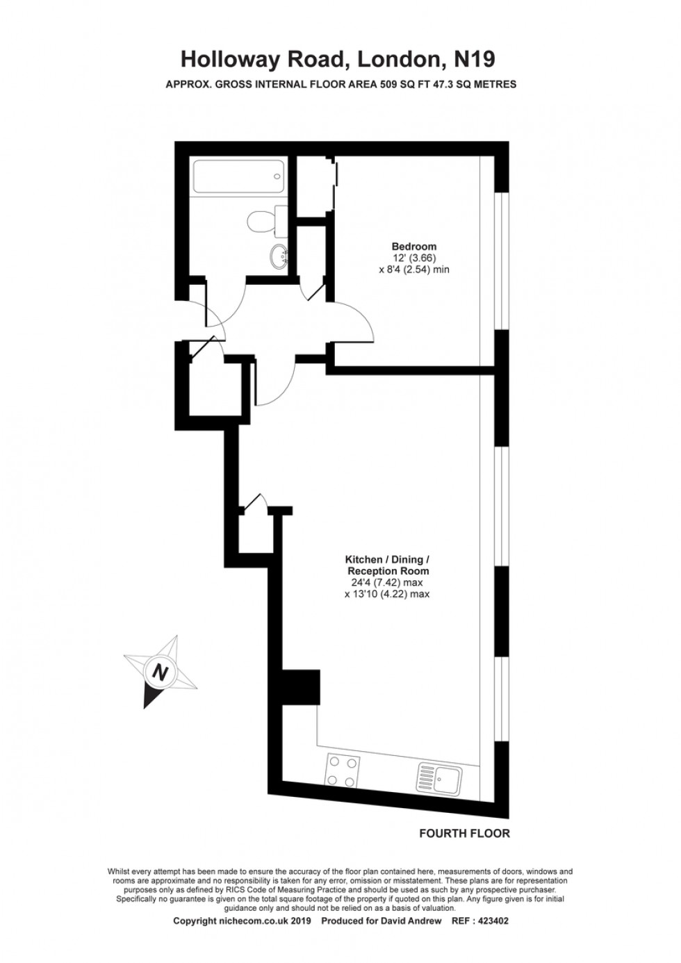 Floorplan for Holloway Road, N19 3JQ