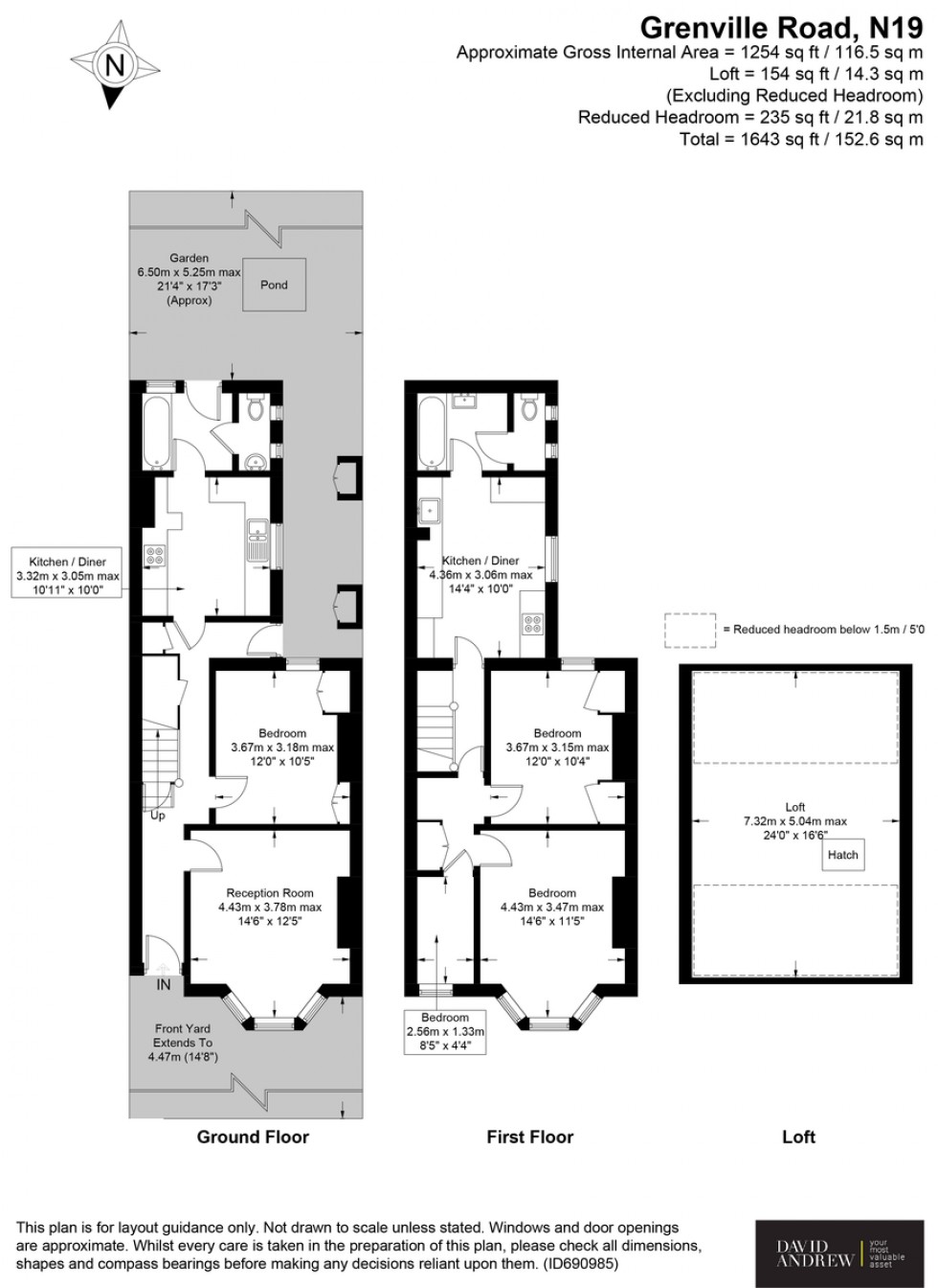 Floorplan for Grenville Road, London