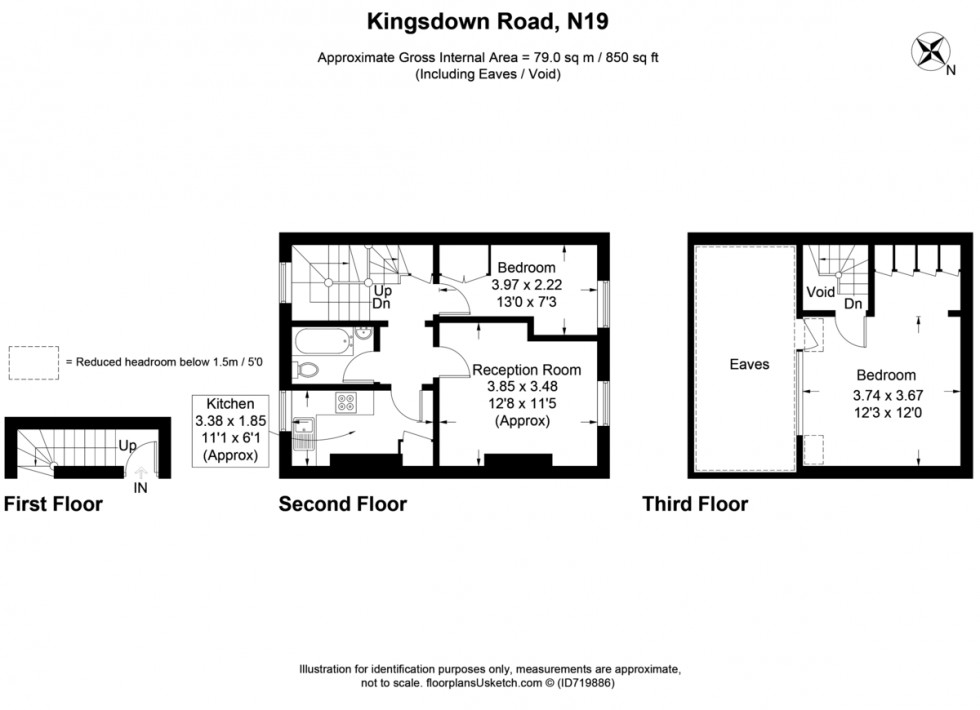 Floorplan for Kingsdown Road, N19 4LA