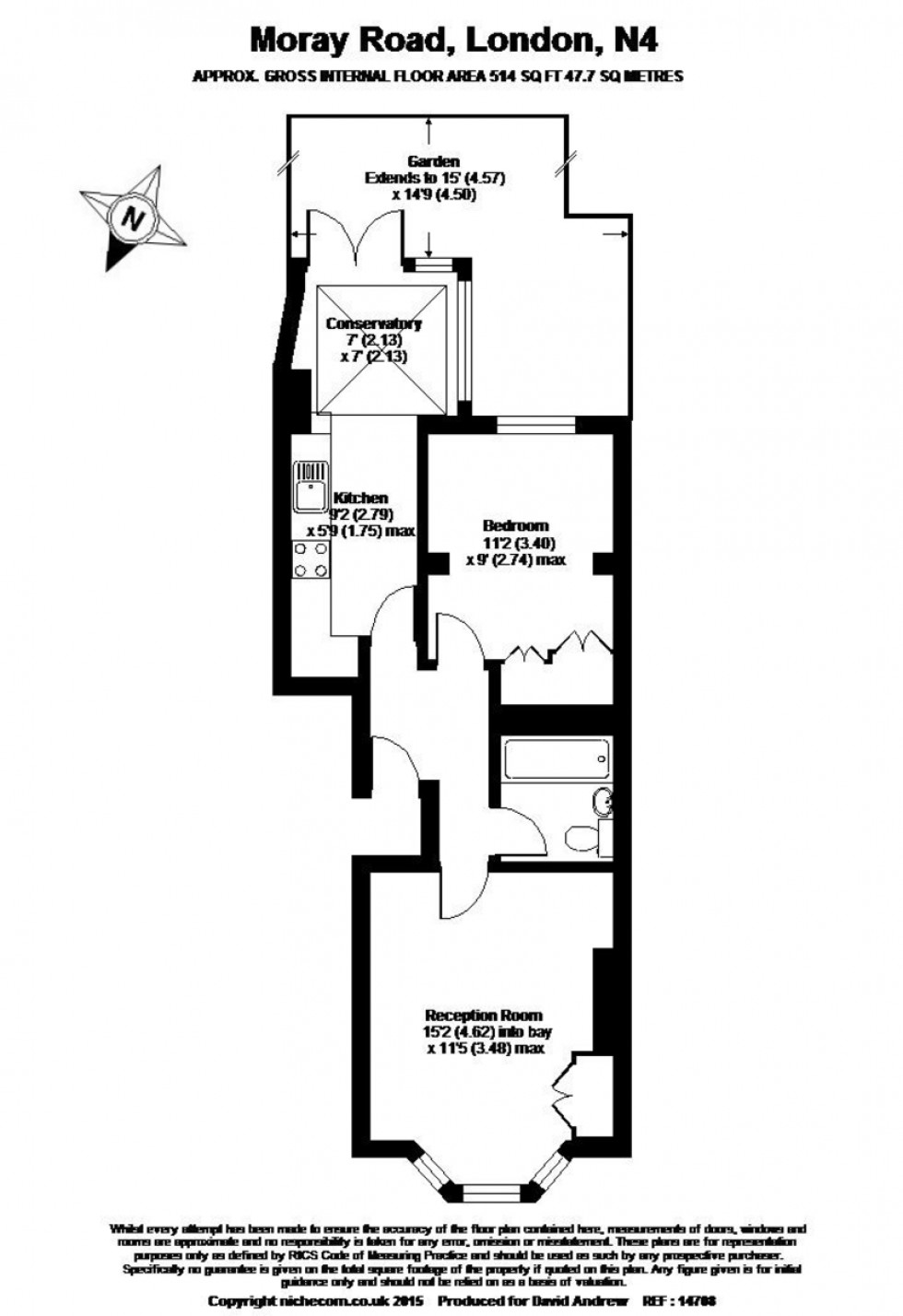 Floorplan for Moray Road N4 3LG