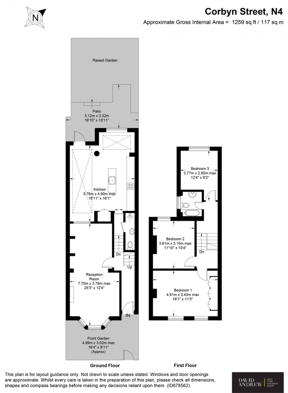 Floorplan for Corbyn Street, N4 3DB