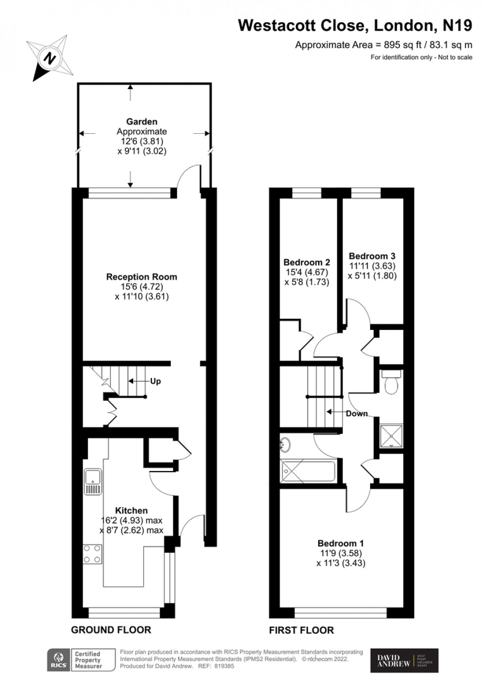 Floorplan for Westacott Close, N19 3LE