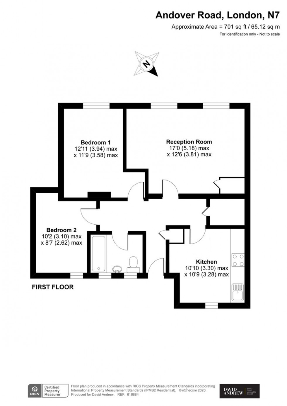 Floorplan for Andover Road, London