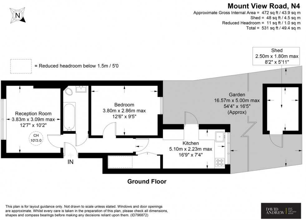 Floorplan for Mount View Road N4 4SR