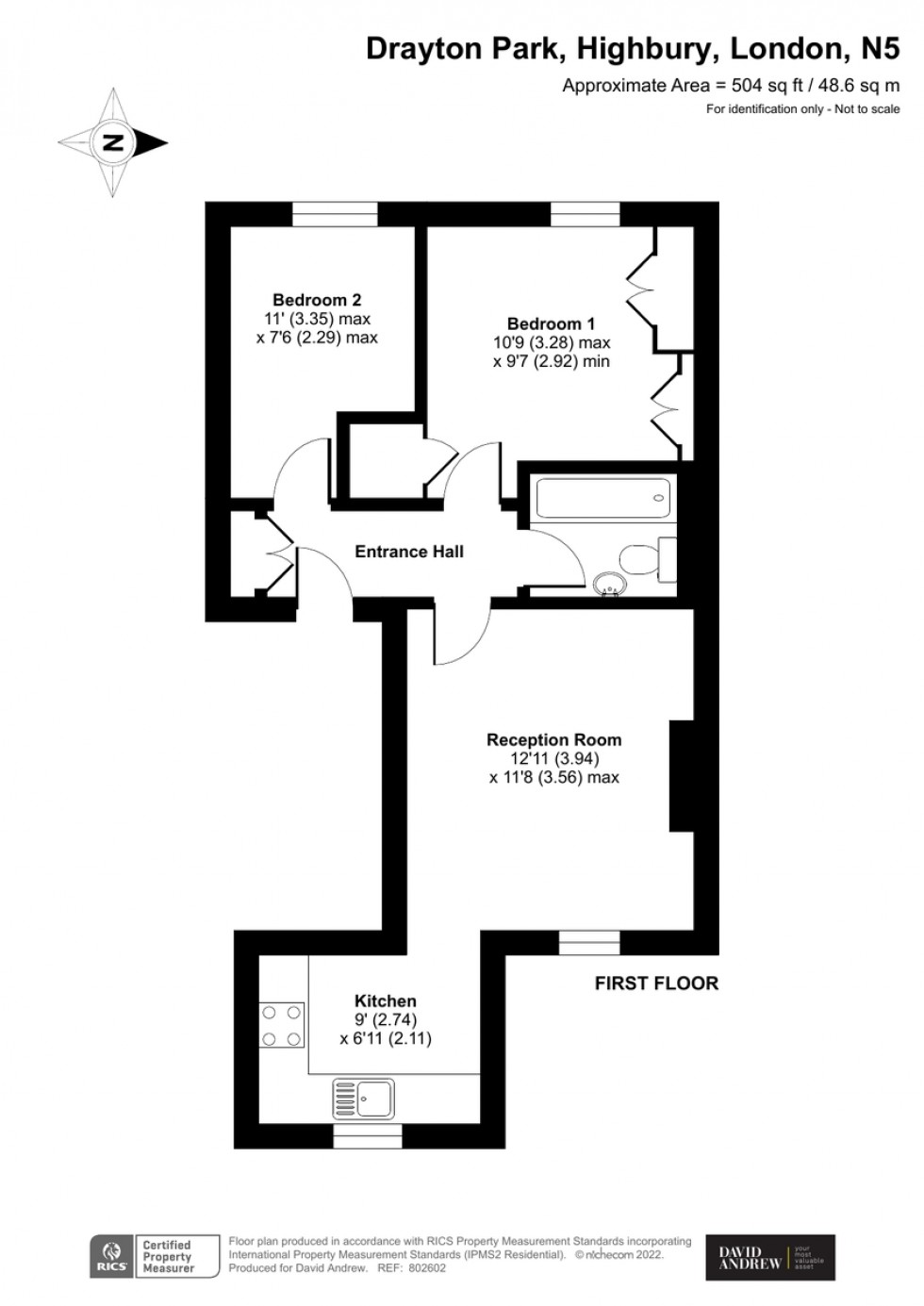 Floorplan for Drayton Park, N5 1ND