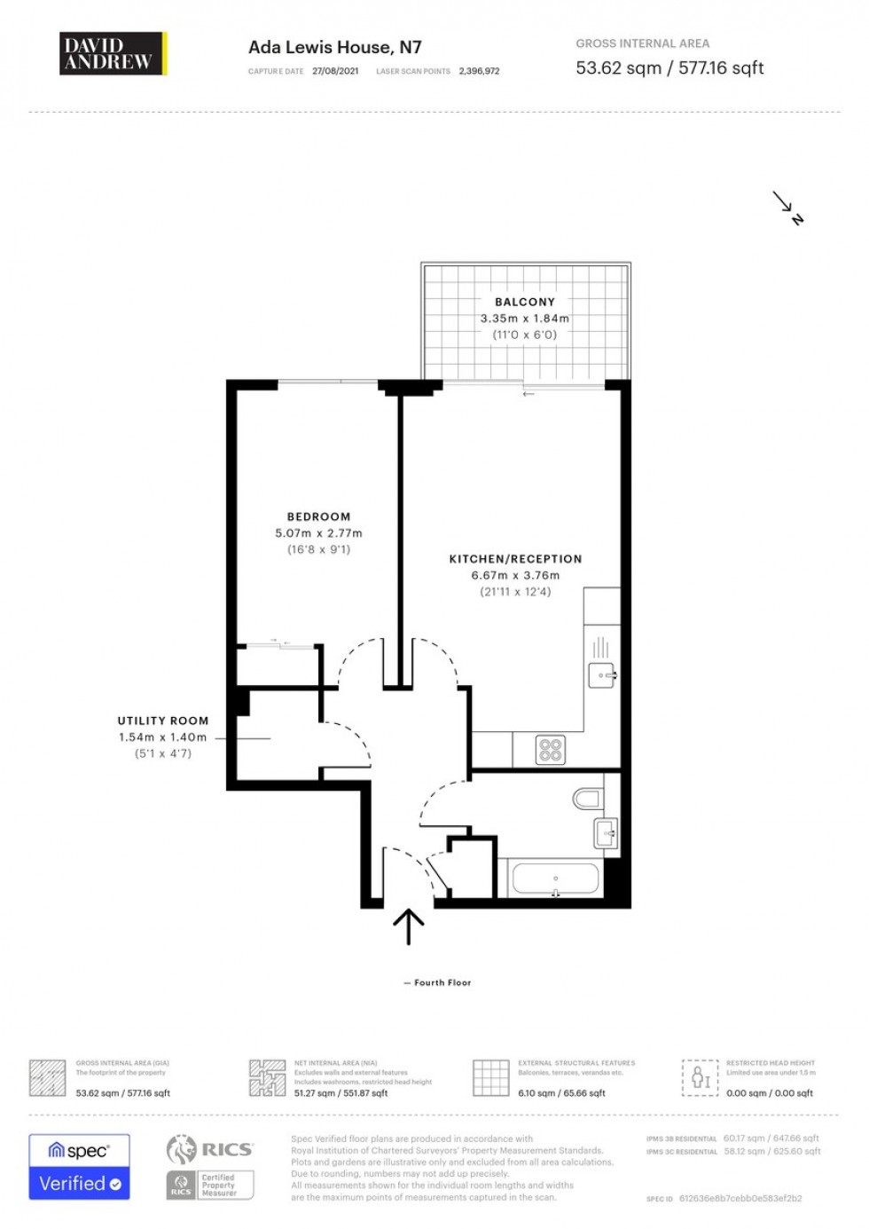 Floorplan for Ada Lewis House, N7 0LD