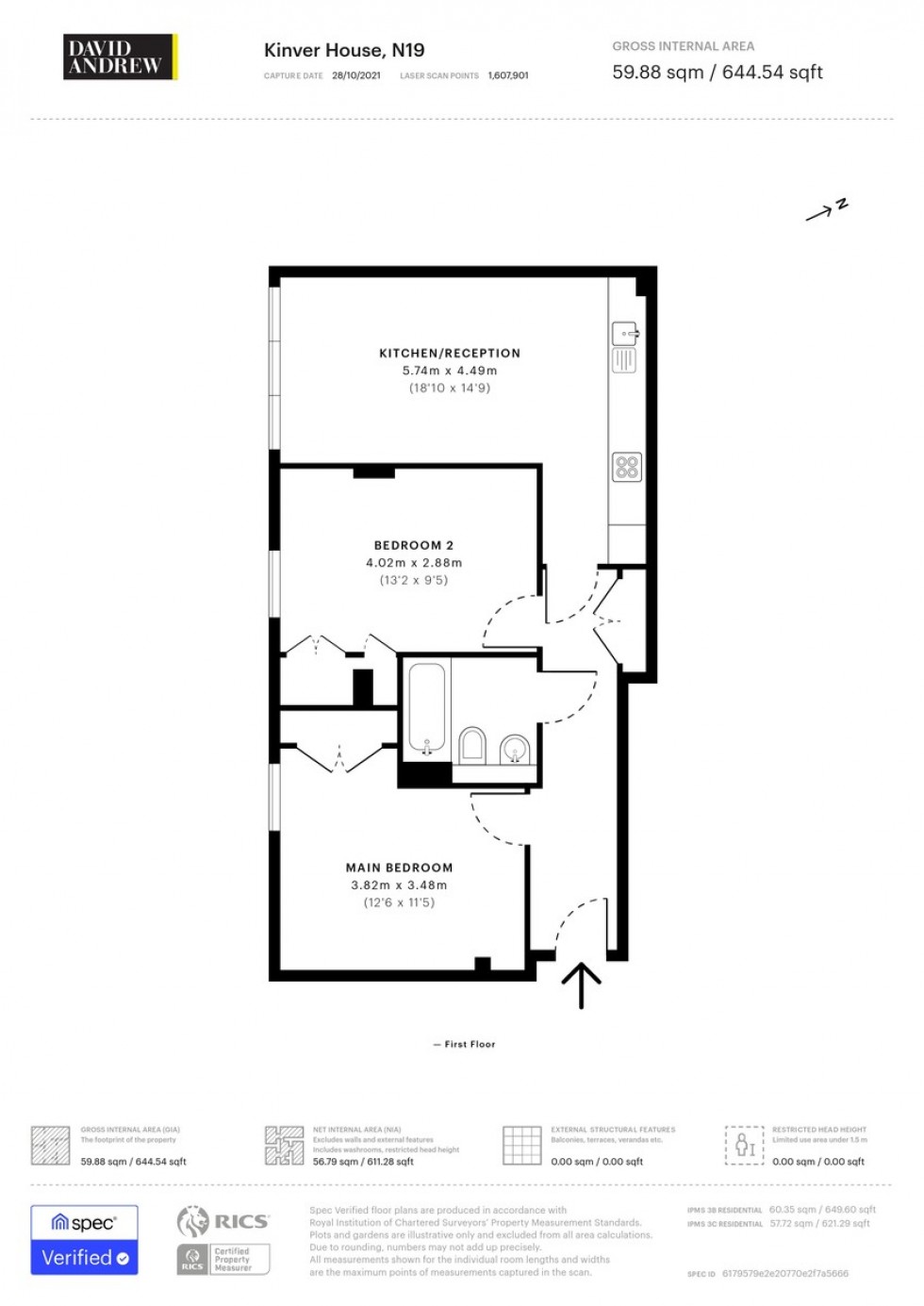 Floorplan for Kinver House, N19 4AS