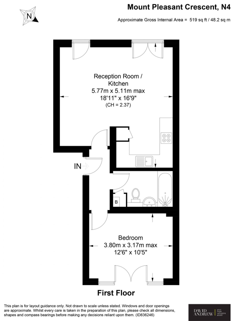 Floorplan for Mount Pleasant Crescent, N4 4HW