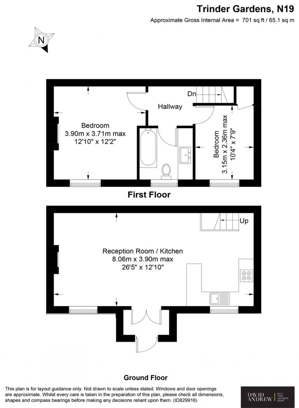 Floorplan for Trinder Gardens N19 4QX