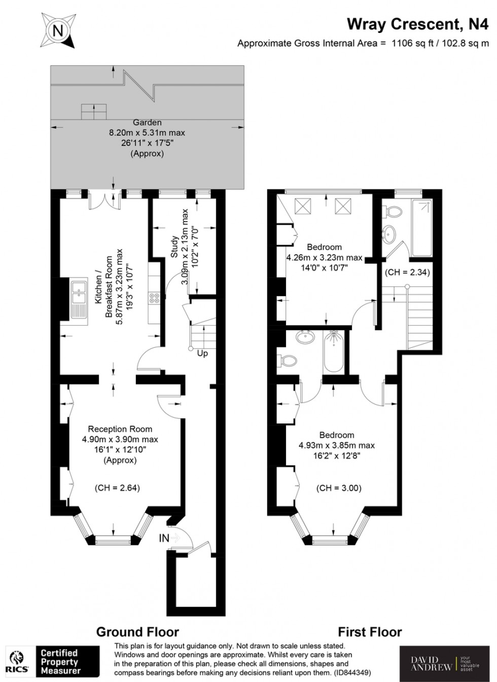 Floorplan for Wray Crescent, N4 3LN