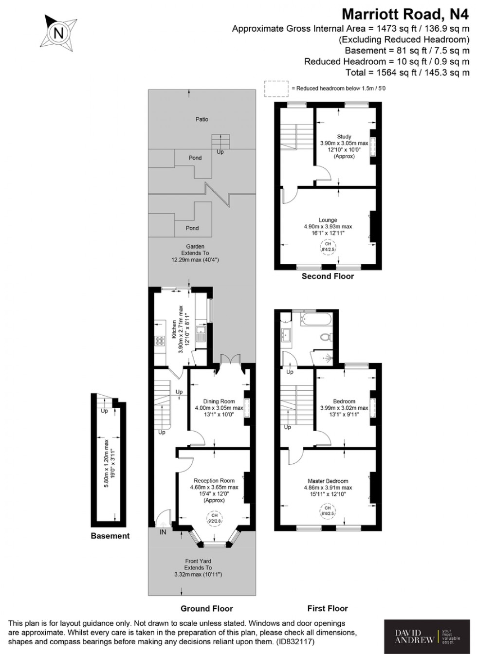 Floorplan for Marriott Road N4 3QL