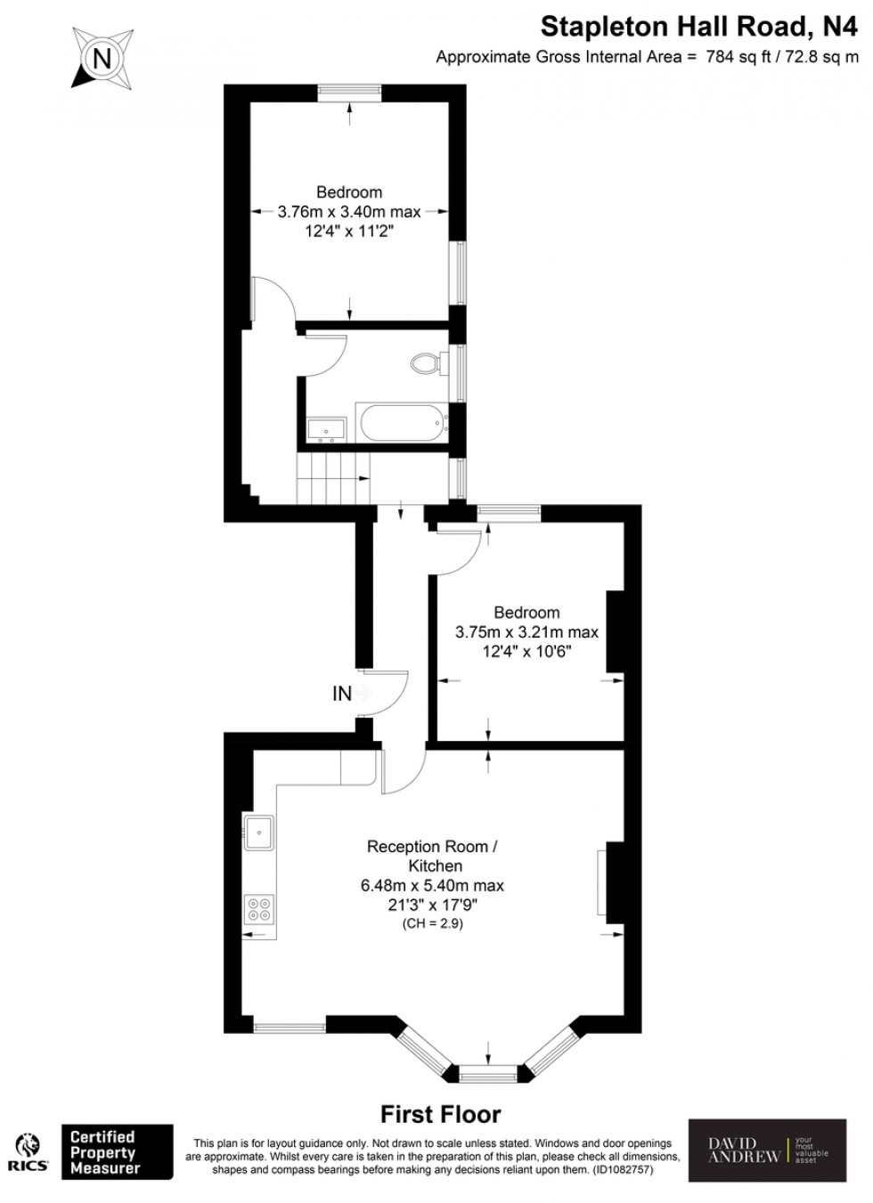 Floorplan for Stapleton Hall Road N4 3QD