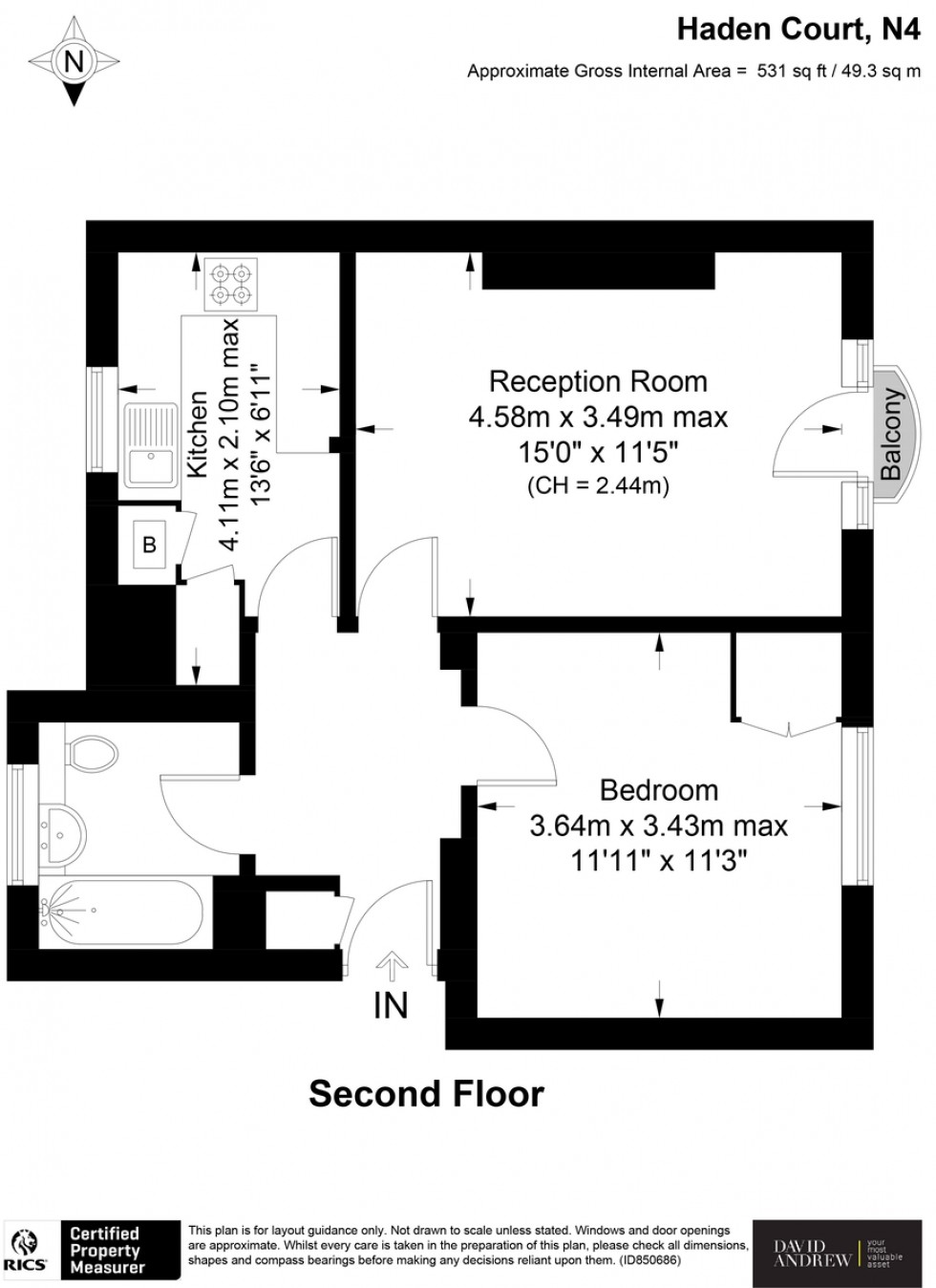 Floorplan for Haden Court, N4 3HS