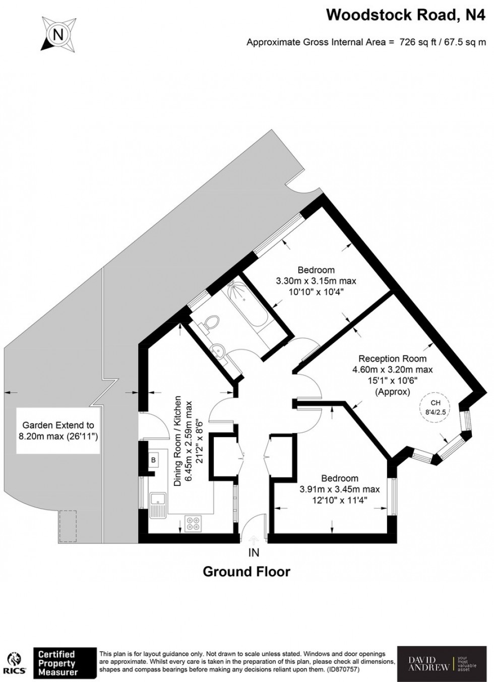 Floorplan for Woodstock Road N4 3EU