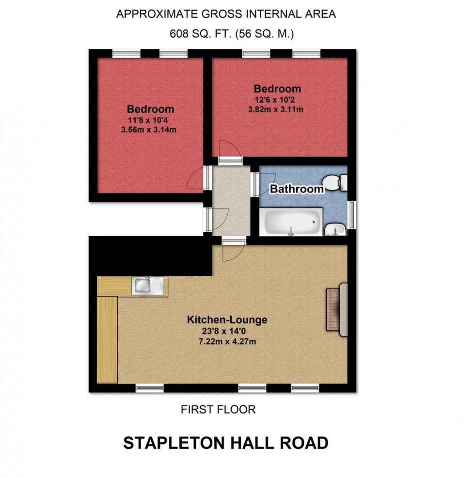 Floorplan for Stapleton Hall Road, London