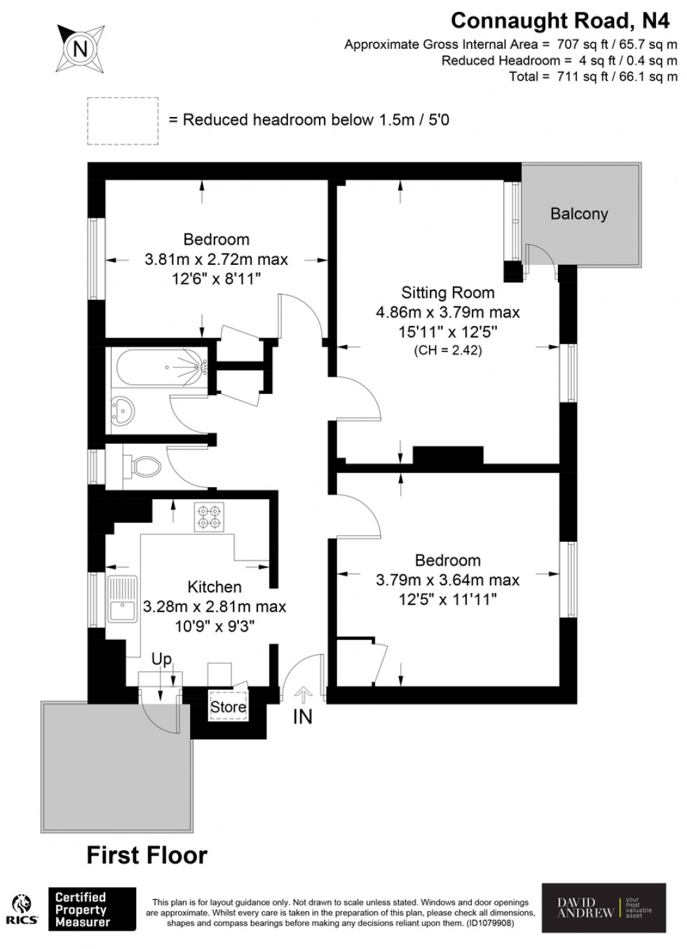 Floorplan for Connaught Road N4 4NR