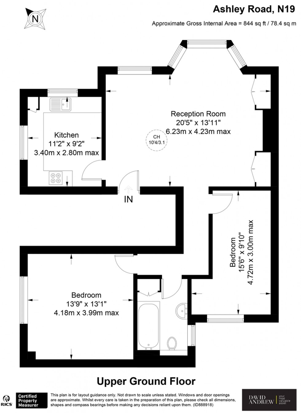 Floorplan for Ashley Road, London