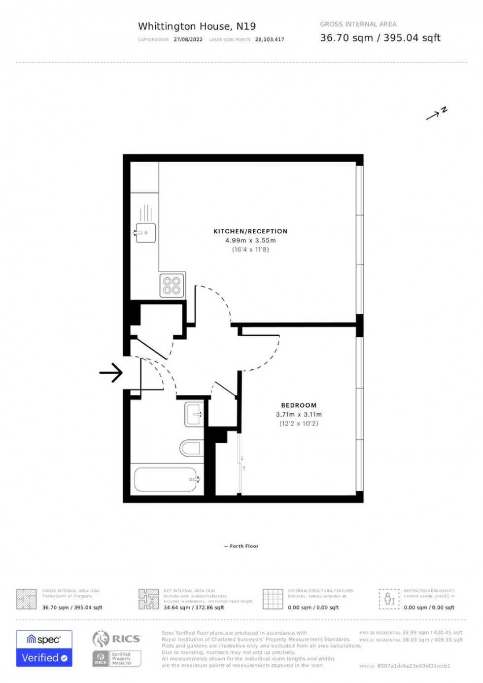 Floorplan for Whittington House, N19 3JQ
