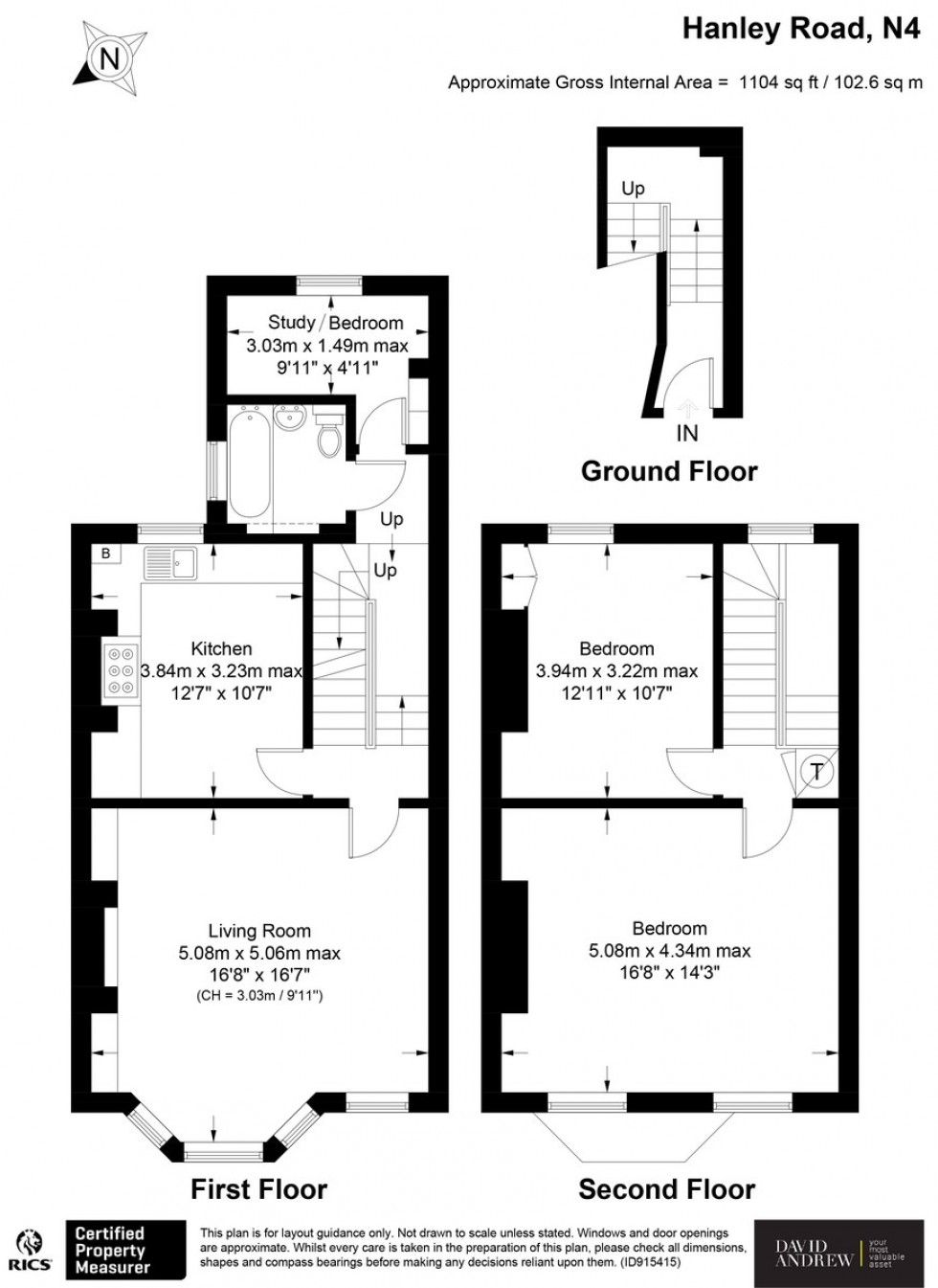Floorplan for Hanley Road, London, N4 3DW