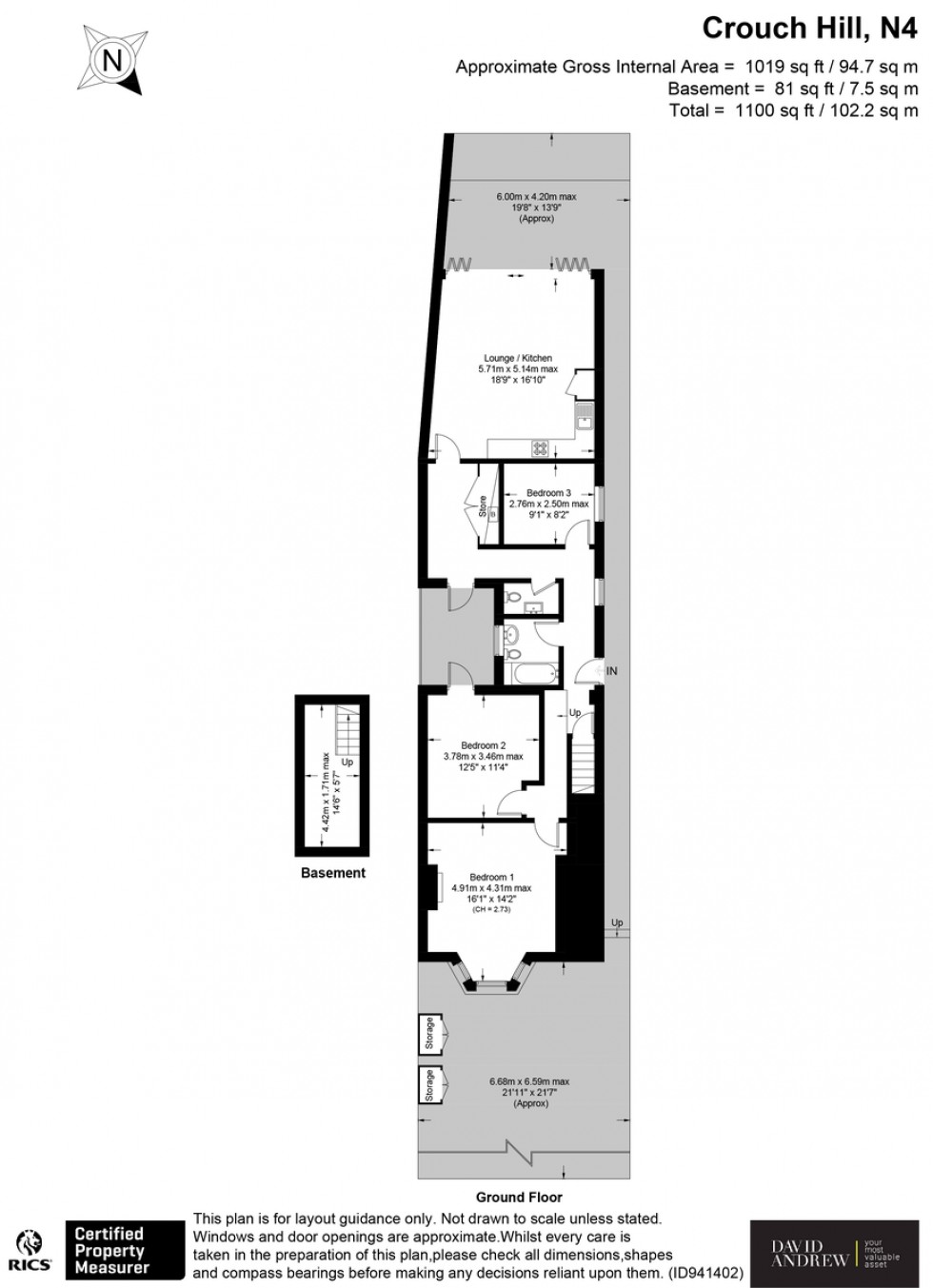 Floorplan for Crouch Hill, N4 4AJ
